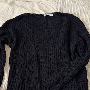 Black open work  Sweater